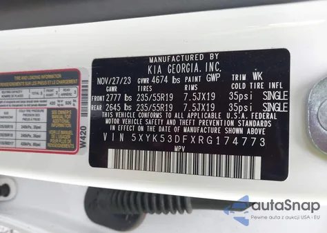 2024 Kia Sportage Sx-Prestige из США, поврежденный, VIN 5XYK53DFXRG174773